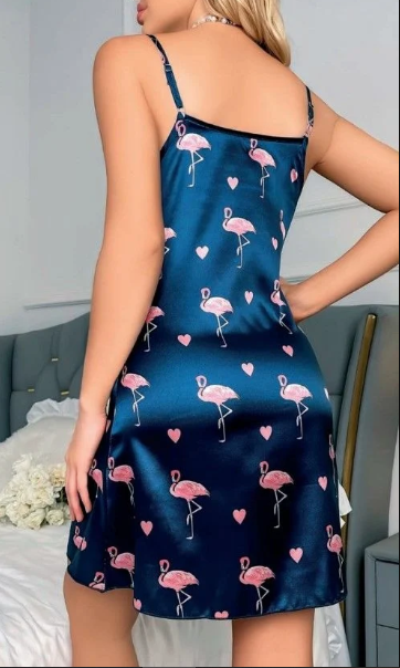 Flamingo Desenli Mini Gecelik
